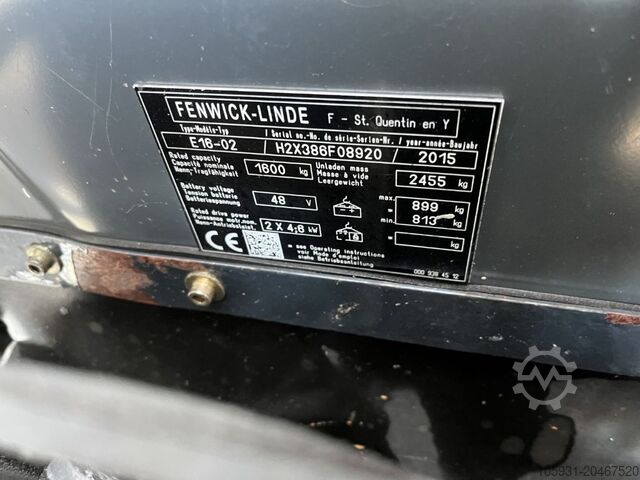 Electric 3-wheel forklift Linde E16-02