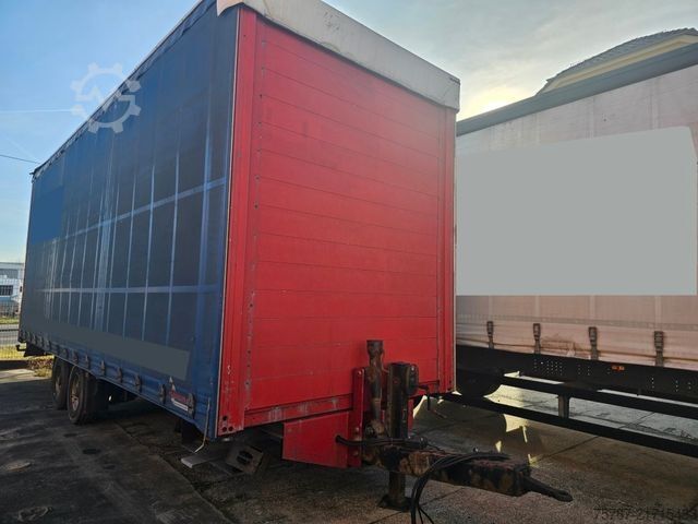 Tenteli düz yataklı kamyon SCANIA G410 Volumen, Edscha, Hubdach+Tandemhänger