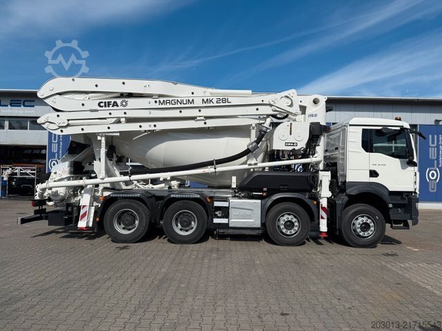 Tovornjak s črpalko za beton MAN TGS 41.470 8x4 EURO6 PUMI CIFA MAGNUM MK28L
