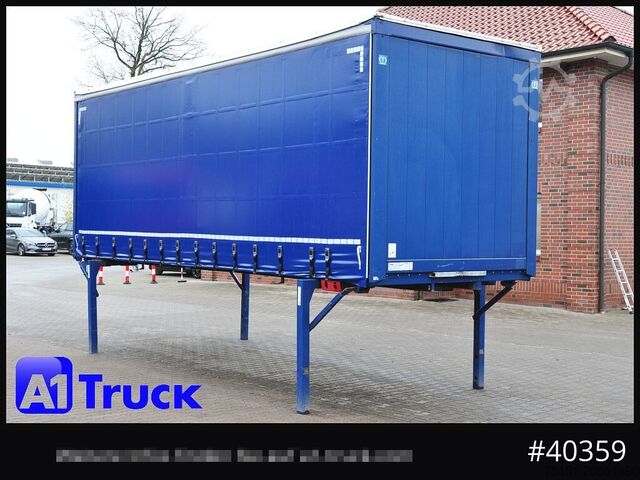 Izmjenjivo sandučno vozilo sa ravnom platformom i ceradom KRONE Wechselbrücke 7,45, Code XL, Bordwand, neue Plane