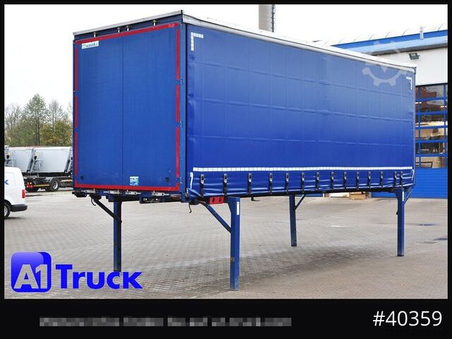 Izmjenjivo sandučno vozilo sa ravnom platformom i ceradom KRONE Wechselbrücke 7,45, Code XL, Bordwand, neue Plane