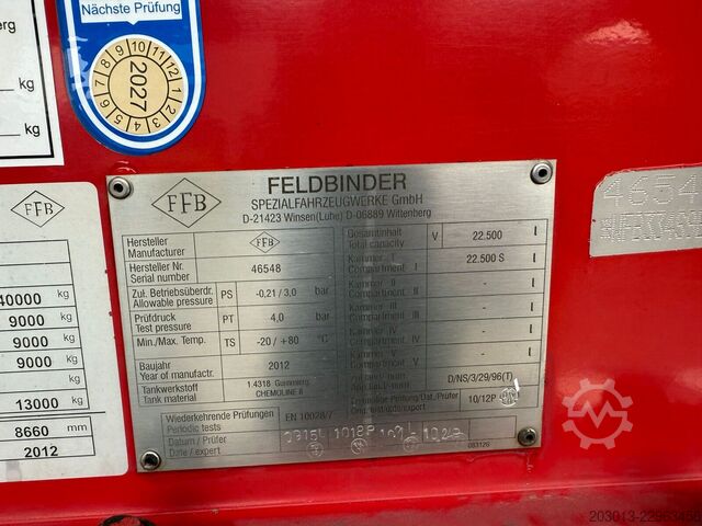 Semirreboque silo FELDBINDER FFB TSA 23.3-1 Silo - Chemie, gummiert ADR FL AT