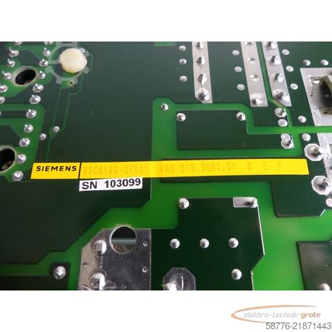 Componente Siemens 6SC6190-0FB01 Leistungsteil 462 019.9051. 01 D E F SN:103099