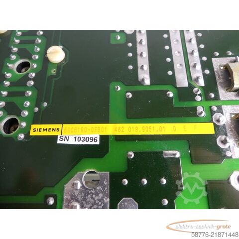 Componente Siemens 6SC6190-0FB01 Leistungsteil 462 019.9051.01 D E F SN: 103096