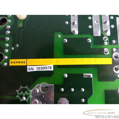 Componente Siemens 6SC6190-0FB01 Leistungsteil 462 019.9051.01 D E F SN: 1030978