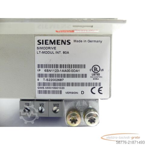 Komponent Siemens 6SN1123-1AA00-0DA1 SNT-S22002687 - generalüberh. + 3 Mon. Gewährl.