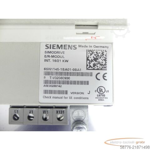 コンポーネント Siemens 6SN1145-1BA01-0BA1 SN T-V32060936 generalüberholt m. 3 Mon. Gewährl.