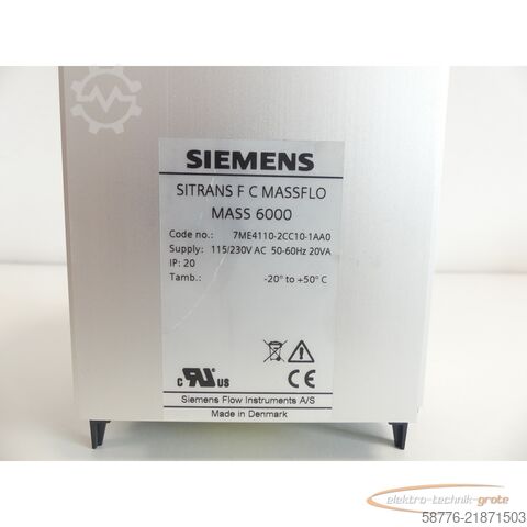 Componente Siemens 7ME4110-2CC10-1AA0 SITRANS F C MASS 6000 SN 010912N405