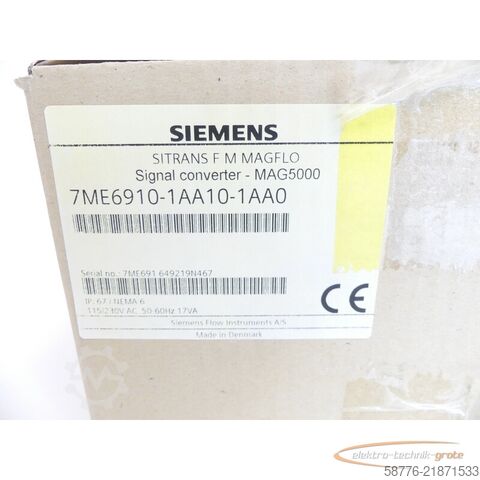 Componente Siemens 7ME6910-1AA10-1AA0 SITRANS F M MAG 5000 SN 649219N467 -!-