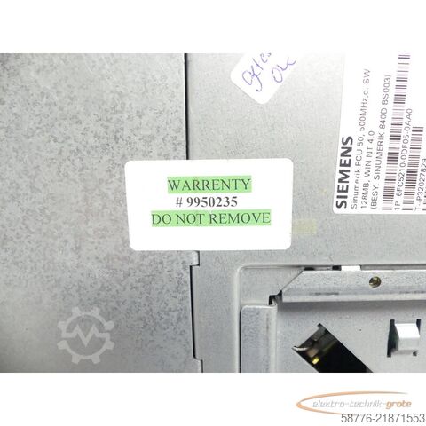 Komponens Siemens 840D PCU 50 6FC5210-0DF05-0AA0 SNT-P32027829 mit 6FC5247-0AF08-2AA0