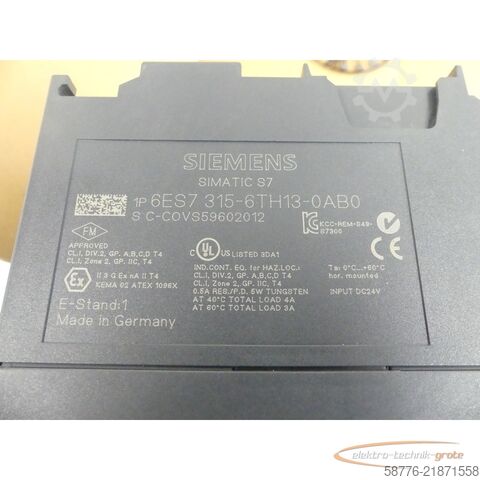 Komponenta Siemens CPU315T-2 DP 6ES7315-6TH13-0AB0 Simatic S7 E-Stand 1 - generalüberholt! -