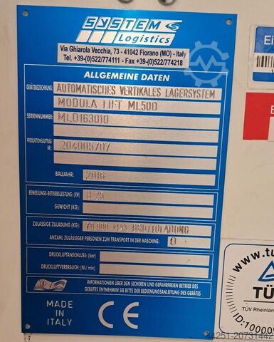 Avtomatski vertikalni skladiščni sistem 03 Modula Lift ML 50D