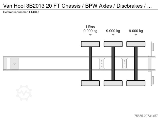 Van Hool 3B2013 20 FT Chassis / BPW Axles / Discbrakes /...