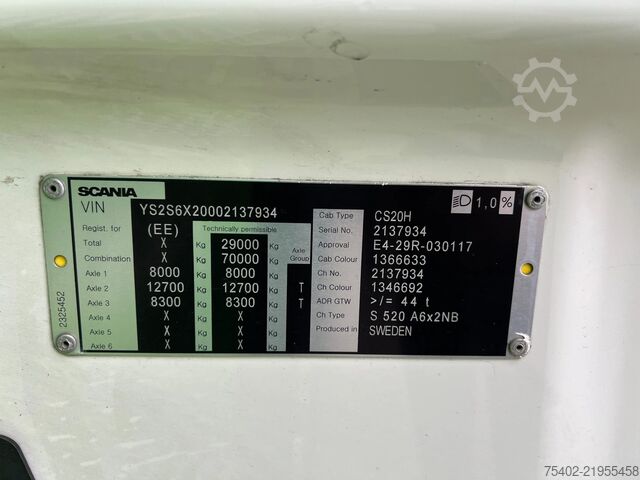 Standard-SZM Scania 520S V8 NGS / 2x Tank / Full Air / Euro 6