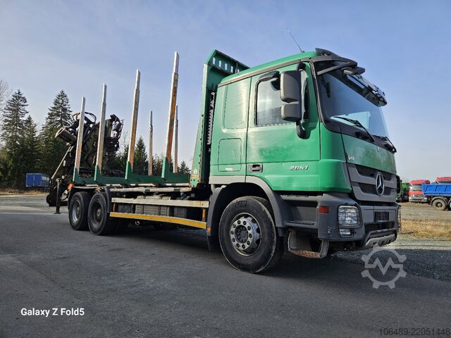 камион за дърва Mercedes-Benz 2651  6X4 BB MP3 Kran Epsilon 105