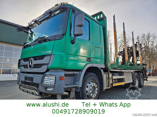 камион за дърва Mercedes-Benz 2651  6X4 BB MP3 Kran Epsilon 105