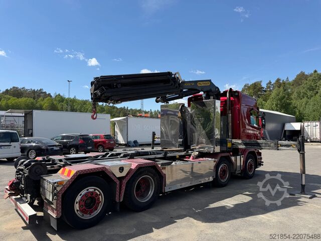 Innenlader Scania G490 8x2*6, Hooklift + Crane PK34002, 2015