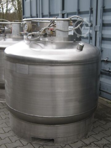 Lagringstank för flytande kväve CRYO Vakuumtank Stickstoff 1000 Liter