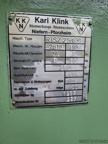 Vertikalni stroj za notranje izvlečenje Karl Klink RISZ 25/630