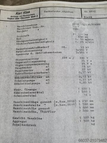 Vertikalni stroj za notranje izvlečenje Karl Klink RISZ 25/630