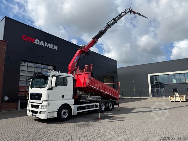 Crane truck MAN TGX 26.360 6x2 Kipper/Kran HMF 3220+Flyjib,winch