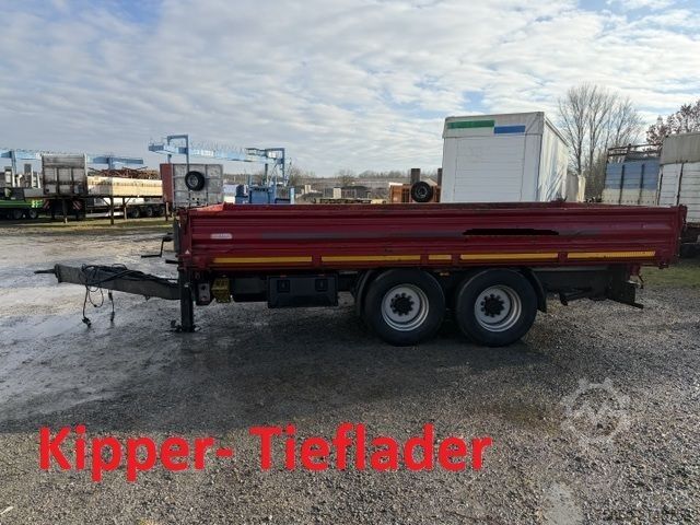 Tresidet tipvognstrailer  TK14  14,4 t Tandemkipper- Tieflader Breitbereifung