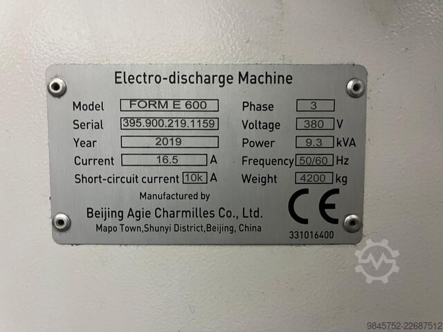Iegremdētā elektroerozijas iekārta (EDM) AGIE CHARMILLES FORM E 600