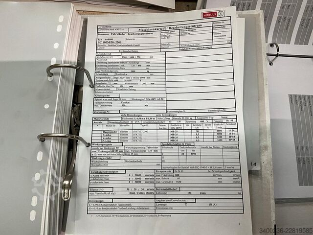 2005 Hedelius BC 100-2500 M CNC maskineringssenter Hedelius BC 100-2500 M