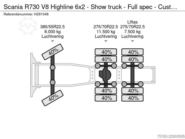 Standard-SZM Scania R730 V8 Highline 6x2 - Show truck - Full spec -...