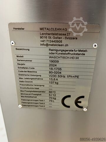 Σύστημα καθαρισμού HD-νιπτήρα 80BAR Metalclean Hochdruck Waschtisch 80BAR Waschtisch 3X / automower