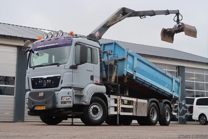 Sklápač so žeriavom MAN TGS 26.320 6X2/ HMF 1643 Z CRANE/