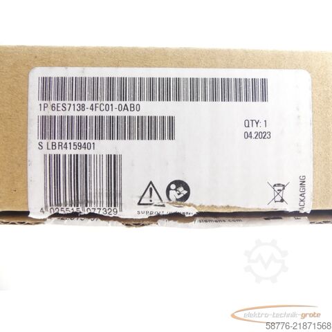 Componente Siemens Simatic 6ES7138-4FC01-0AB0 PROFIsafe SN: C-ANTU9001 E-Stand: 2 -neu -