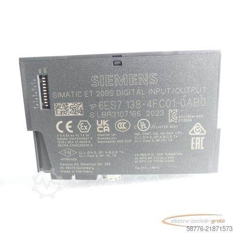 Komponens Siemens Simatic 6ES7138-4FC01-0AB0 PROFIsafe SN: LBR3107166 E-Stand: 4 -neu -