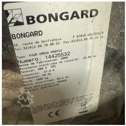 Forno de lastro elétrico usado 4 câmaras BONGARD BONGARD 1824619