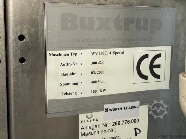 Glass washing and drying machine Buxtrup Typ WV1800