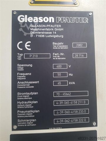 Zobratu frēzmašīna - vertikālā GLEASON PFAUTER P210