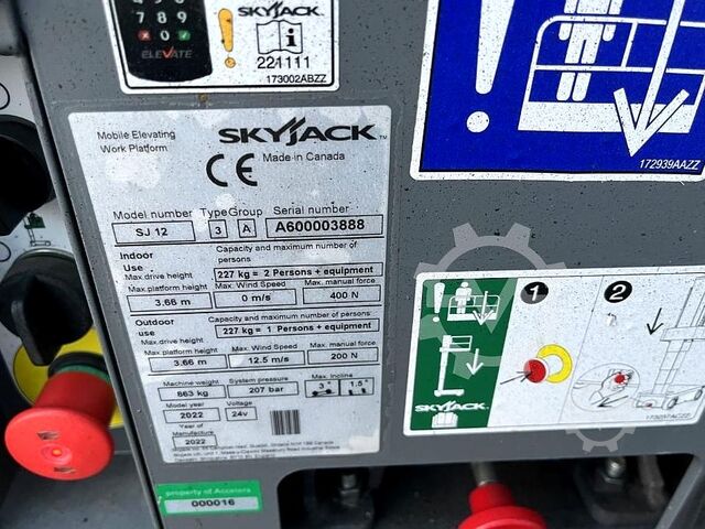 Senkrecht Hebebühne Skyjack SJ12