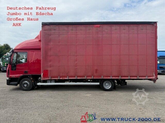 Camión plataforma con toldo Iveco 80E22 Jumbo mit Edscha + Großes Haus + AHK
