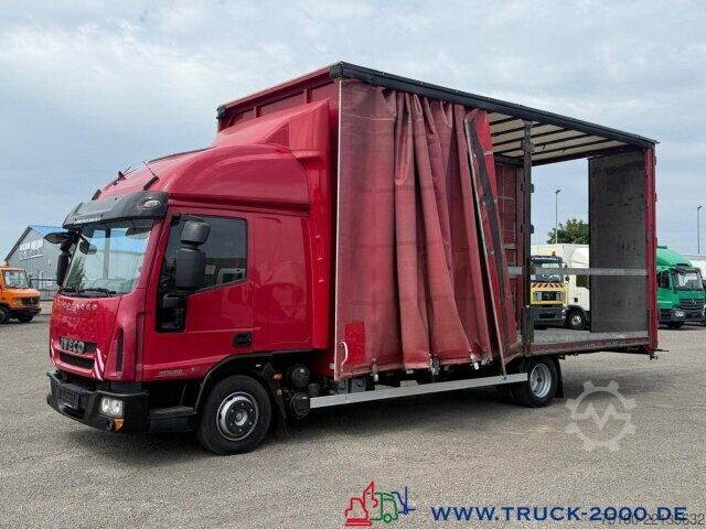 Camión plataforma con toldo Iveco 80E22 Jumbo mit Edscha + Großes Haus + AHK