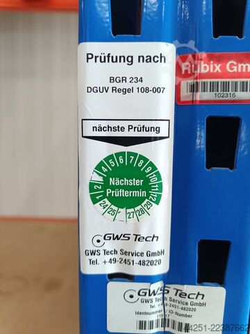 Regał paletowy 8,54 m, wysokość 4 m, 4 poziomy Schulte Lagertechnik S610-M18