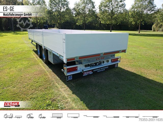 Remorcă cu platformă de lucru ES-GE Tandem-Anhänger Bordwände, CV, Rungen
