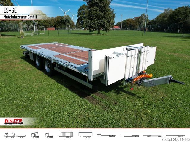 Remolque con plataforma de trabajo ES-GE Tandem-Anhänger Bordwände, CV, Rungen