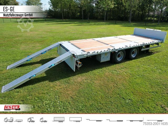 Remorcă cu platformă de lucru ES-GE Tandem-Anhänger Bordwände, CV, Rungen