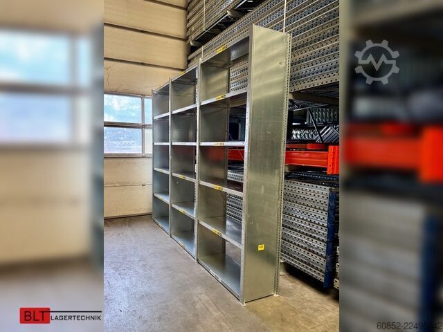  ca. 3,06 lfm. Fachbodenregale META Clip, H: 250 cm , T: 40 cm , 100 kg pro Ebene