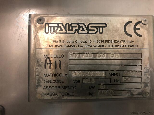 Stroj na zpracování těstovin ITALPAST Pasta Cooler