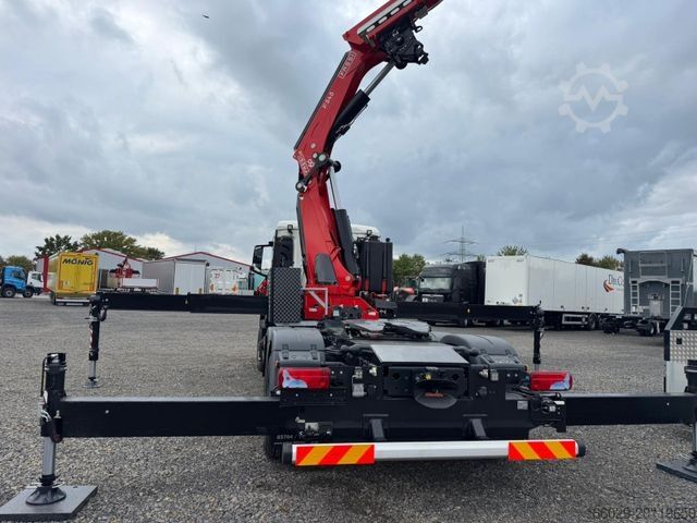 รถบรรทุกกระบะพื้นเรียบ MAN 26.470 6x4-4 Hydrodrive Fassi Kran F545 Jib