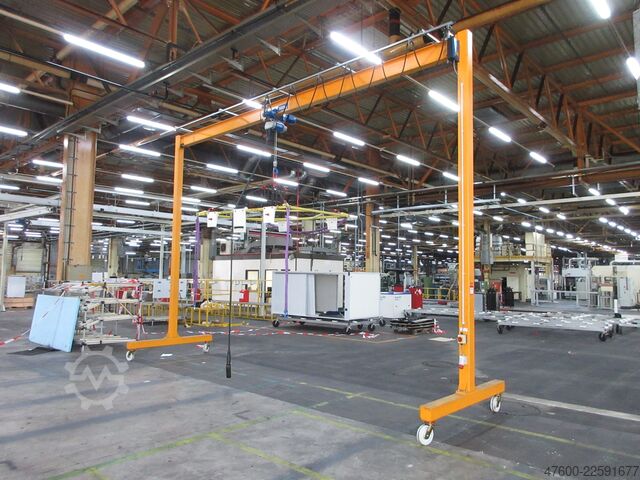Macara cu baldachin Macara macara de interior Macara de pe pista de rulare a macaralei Abus LPK Portalkran Hallenkran Bockkran 5x7m 500Kg 0,5t Abus Kettenzug rollbar