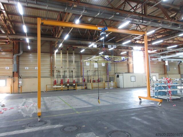 Macara cu baldachin Macara macara de interior Macara de pe pista de rulare a macaralei Abus LPK Portalkran Hallenkran Bockkran 5x7m 500Kg 0,5t Abus Kettenzug rollbar