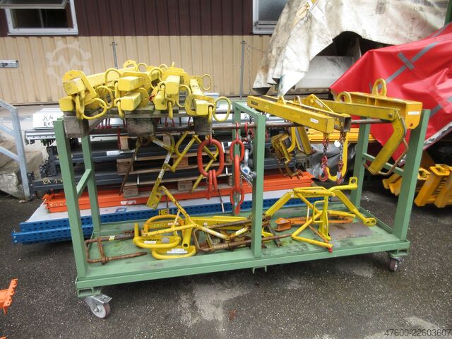 Incl. 3 rolling carts / transport trolleys for mandrels Posten Lastaufnahmemittel Traversen Greifer Fassheber Lasttraversen