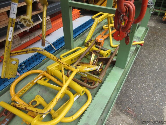 Incl. 3 rolling carts / transport trolleys for mandrels Posten Lastaufnahmemittel Traversen Greifer Fassheber Lasttraversen